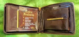 Magic Coin Leather Wallet 1974 New Old Stock