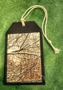 Snowy Trees Small Wooden Ornament